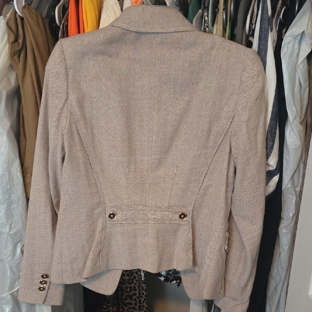 White House Black Market Beige Blazer with Gold Buttons - Picture 2 of 2